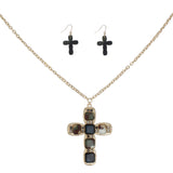 Pendant Camouflage Cross Long Gold Chain Necklace