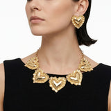 Collar Gold Heart Mylar Balloon Link Necklace