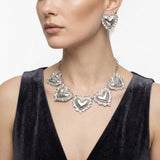 Collar Silver Heart Mylar Balloon Link Necklace