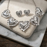 Collar Silver Heart Mylar Balloon Link Necklace