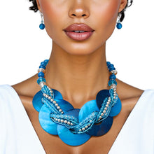 Cargar imagen en el visor de la galería, Collar Blue Shell Disc Beaded Necklace for Women
