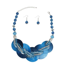 Cargar imagen en el visor de la galería, Collar Blue Shell Disc Beaded Necklace for Women

