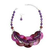 Cargar imagen en el visor de la galería, Collar Purple Shell Disc Beaded Necklace for Women
