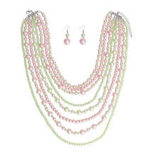Load image into Gallery viewer, AKA Pink Green Pearl 8 Strand Set
