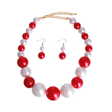 Load image into Gallery viewer, Red and White Jumbo Bubble Gum Pearls
