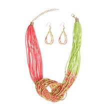 Load image into Gallery viewer, AKA 20 Strand Pink Green Knot Set
