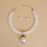 Pendant XL Cream Pearl 6 Strand Twisted Choker