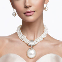Cargar imagen en el visor de la galería, Pendant XL White Pearl 6 Strand Twisted Choker
