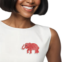 Load image into Gallery viewer, DST Brooch Red Tribal Elephant Magnetic Pin
