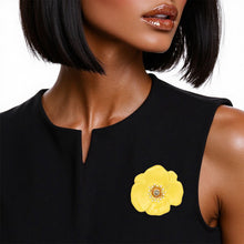 Load image into Gallery viewer, Magnetic Brooch Yellow Poppy Pin for Women
