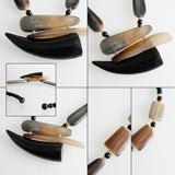 Handcrafted Geo Buffalo Horn Pendant Necklace