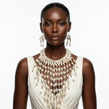 Handcrafted Cowrie Shell Large Bib Necklace