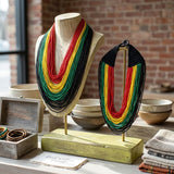 Pan-African Flag Colorblock 100 Strand Necklace