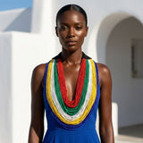 OES Colorblock Multicolor 100 Strand Necklace
