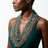 AKA Mixed Pink & Green 100 Strand Bead Necklace