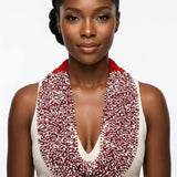 DST Mixed Deep Red White 100 Strand Bead Necklace