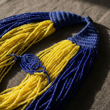 SGRHO Colorblock Blue Yellow 100 Strand Necklace