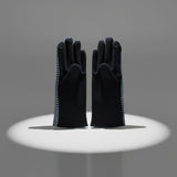 Blue Navy Cross Wavy Touchscreen Winter Gloves