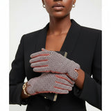 Pink Mauve Cross Wavy Touchscreen Winter Gloves