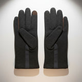 Gray Taupe Faux Suede Touchscreen Winter Gloves