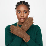 Taupe Knit Sequin Touchscreen Winter Gloves