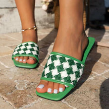 Cargar imagen en el visor de la galería, Plaid Open Toe Flat Sandals
