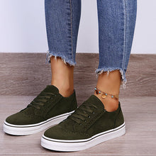 Cargar imagen en el visor de la galería, Lace-Up Suedette Flat Sneakers
