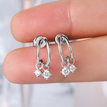 Cargar imagen en el visor de la galería, 925 Sterling Silver Moissanite C-Hoop Earrings
