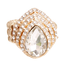 Load image into Gallery viewer, Gold Teardrop Pave Ring
