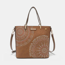 Cargar imagen en el visor de la galería, Nicole Lee USA Metallic Stitching Embroidery Inlaid Rhinestone Tote Bag

