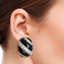 Load image into Gallery viewer, Black and Silver Dome Studs
