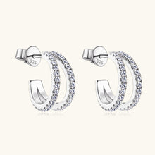 Cargar imagen en el visor de la galería, Moissanite 925 Sterling Silver C-Hoop Earrings
