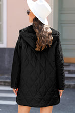 Cargar imagen en el visor de la galería, Snap Down Long Sleeve Quilted Winter Coat
