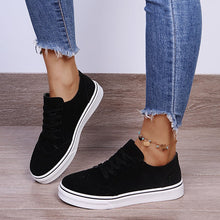 Cargar imagen en el visor de la galería, Lace-Up Suedette Flat Sneakers
