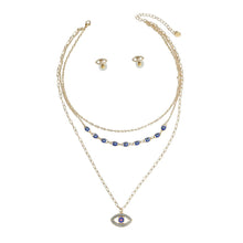 Load image into Gallery viewer, Blue Evil Eye Gold Chain Necklace
