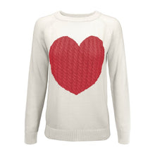 Load image into Gallery viewer, Love Heart Jacquard Round Neck Pullover Sweater

