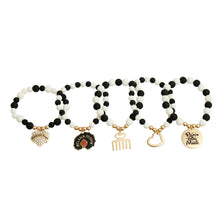Cargar imagen en el visor de la galería, Matte Black and White Black Girl Magic Bracelets
