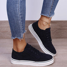 Cargar imagen en el visor de la galería, Lace-Up Suedette Flat Sneakers
