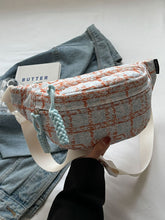 Cargar imagen en el visor de la galería, Contrast Plaid Polyester Crossbody Bag
