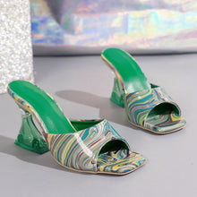 Cargar imagen en el visor de la galería, Contrast Peep Toe Mid Heels Sandals
