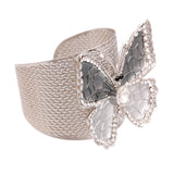 Rigid Metal Gray Butterfly Cuff