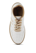 Load image into Gallery viewer, Monigue Faux Leather Cross Stitch Detail Sneakers
