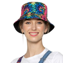 Load image into Gallery viewer, Rainbow Tie Dye Reversible Bucket Hat
