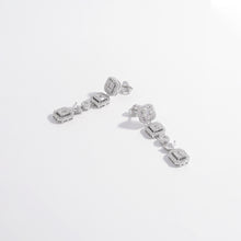 Cargar imagen en el visor de la galería, 925 Sterling Silver Inlaid Zircon Geometric Dangle Earrings
