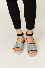 Cargar imagen en el visor de la galería, Forever Link Rhinestone Buckle Strappy Wedge Sandals
