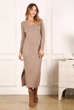 Load image into Gallery viewer, V-Neck Sweater Maxi Dress
