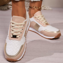 Load image into Gallery viewer, Lace-Up PU Leather Sneakers
