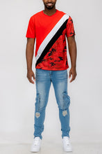 Cargar imagen en el visor de la galería, SHORT SLEEVE CAMO COLOR BLOCK TSHIRT
