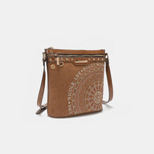 Cargar imagen en el visor de la galería, Nicole Lee USA Metallic Stitching Embroidery Inlaid Rhinestone Crossbody Bag

