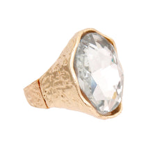 Cargar imagen en el visor de la galería, Gold Clear Round Cut Crystal Ring
